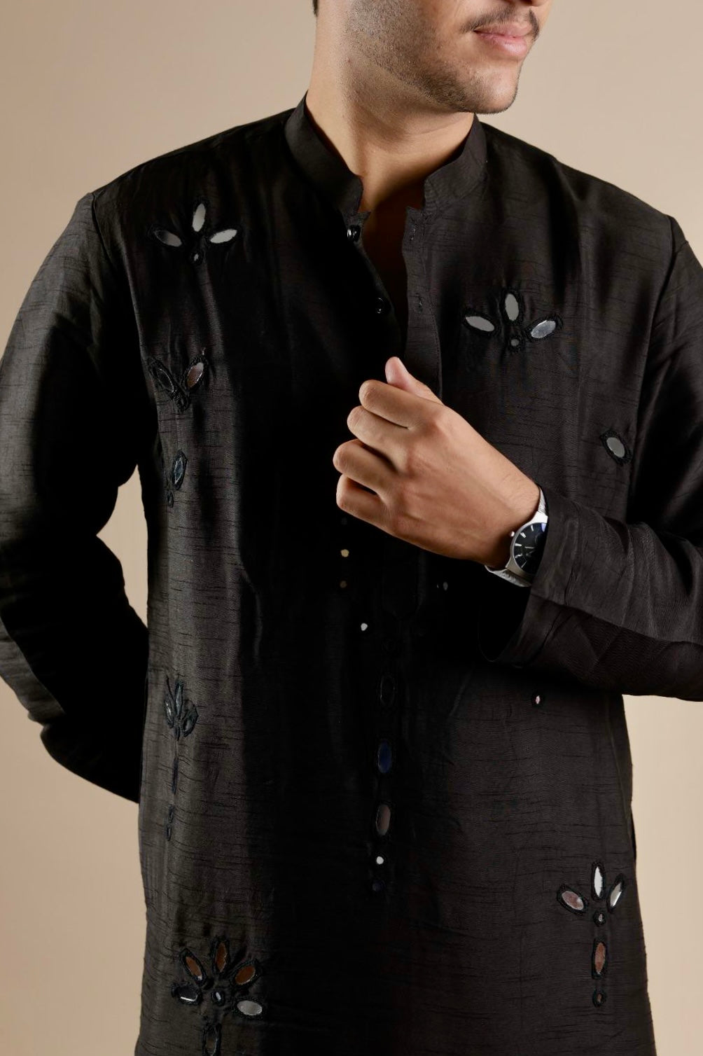 BLACK FLOWER KURTA