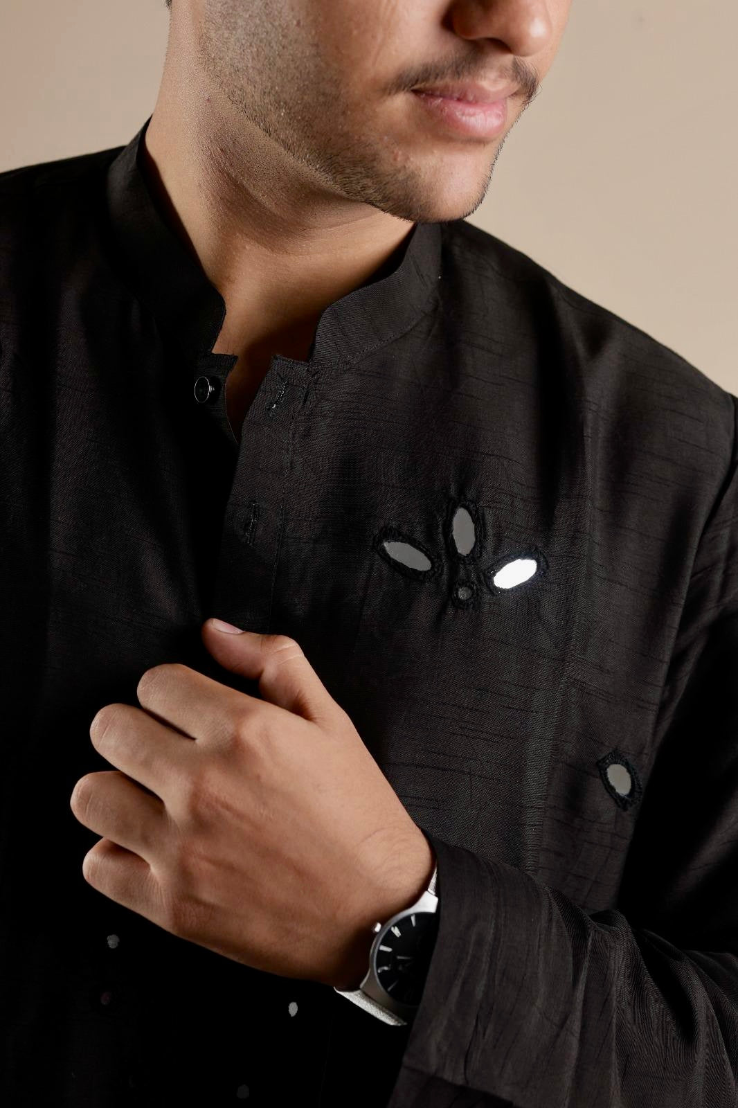 BLACK FLOWER KURTA