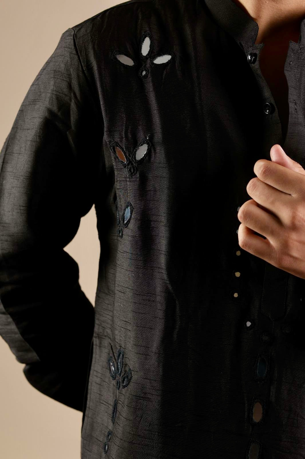 BLACK FLOWER KURTA